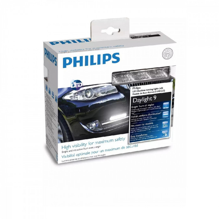 Lumini de zi LED DayLight 9 Philips Cod:12831WledX1 Automotive TrustedCars