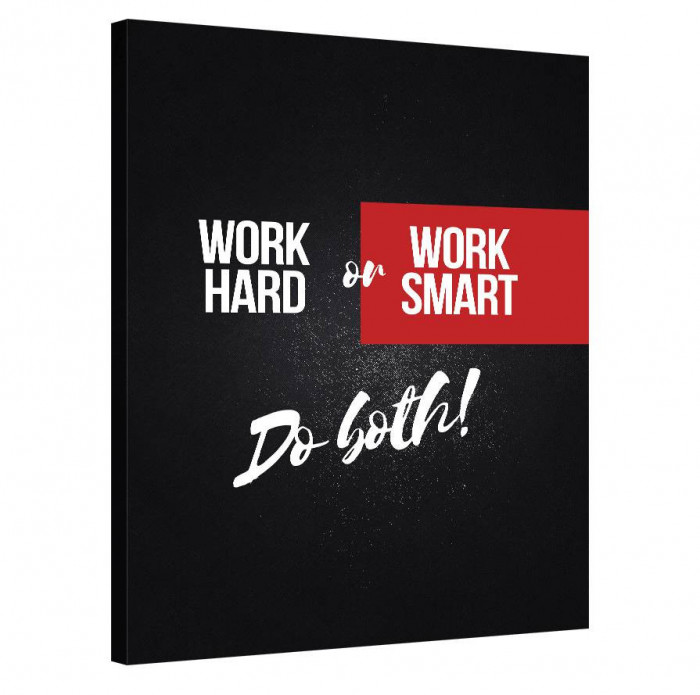 Tablou Canvas, Tablofy, Work Hard or Work Smart, Printat Digital, 50 &times; 70 cm