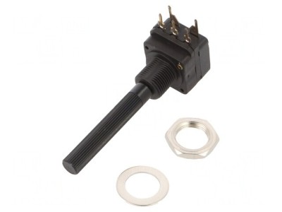 Potentiometru Axial 250k&amp;Omega; 200mW THT 6mm Plastic Mono Cărbune foto