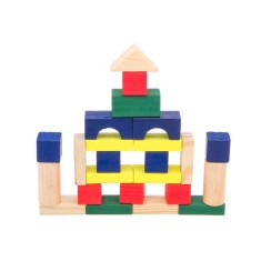 Caramizi constructie pentru copii, din lemn, Set 50 bucati, ATU-082514 foto