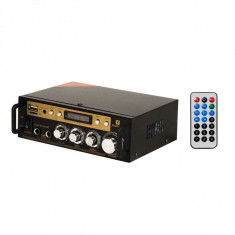 Amplificator digital, 2x60 W, Bluetooth, FM, USB-SD, negru foto