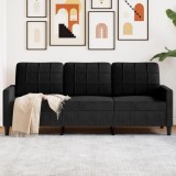 VidaXL Canapea cu 3 locuri, Negru, 180 cm, catifea 4007639