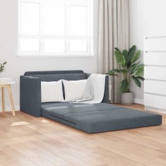 vidaXL Canapea extensibilă 2 &icirc;n 1 gri &icirc;nchis 124x204x61 cm Velur