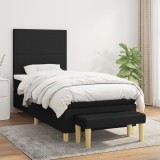 Cumpara ieftin Pat box spring cu saltea, negru, 80x200 cm, textil