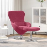 vidaXL Scaun cu ou , cu suport pentru picioare, catifea roșie