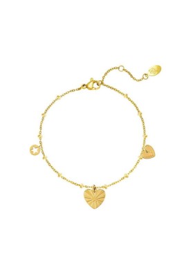 SMARTECH Bratara Inox Heart Coins, Auriu foto