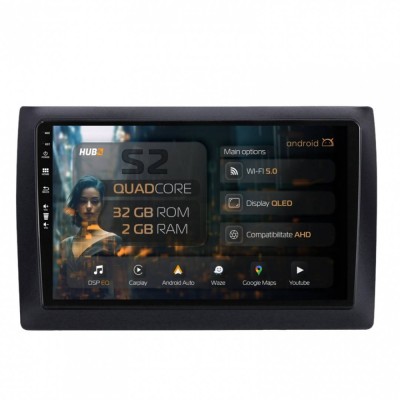 Navigatie Fiat Stilo 2GB RAM Android 13 GPS Wi-FI Carplay Android Auto USB Bluetooth Radio Waze Touchscreen 9 inch foto