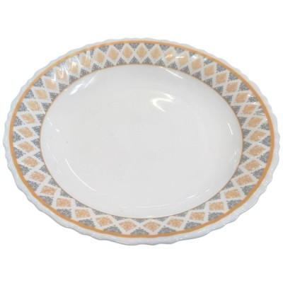 Set 6 Farfurii Adanci Opal Alb Model Ikkat 23cm CNN50163 DNC62770 foto
