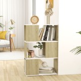 Cumpara ieftin Bibliotecă/Separator cameră alb/stejar sonoma 60x24x94 cm PAL