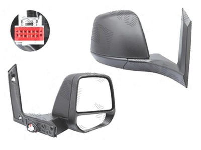 Oglinda exterioara Ford Transit/Tourneo Connect, 03.2013-2018, Dreapta, CONNECT, reglare electrica; carcasa neagra; incalzita; geam convex; cromat; 5 foto