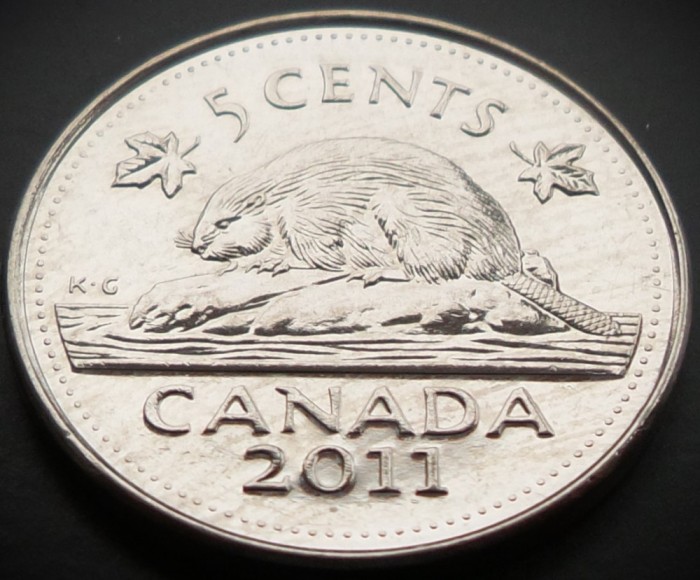 Moneda 5 CENTI - CANADA, anul 2011 * cod 2718 = A.UNC