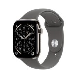 Apple Watch Series 11 GPS + Cellular 46mm Natural Titanium Case with Stone Grey Sport Band - S M
