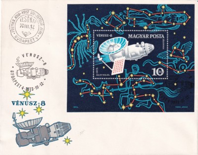 FILATELIE TEMATICA - PLIC UNGARIA FDC TEMATICA SPATIU SATELITI foto