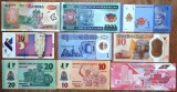 Lot 9 bancnote polimer Mauritania Trinidad Tobago Egipt Nigeria Malaezia Zambia Libia Macedonia UNC **, Africa