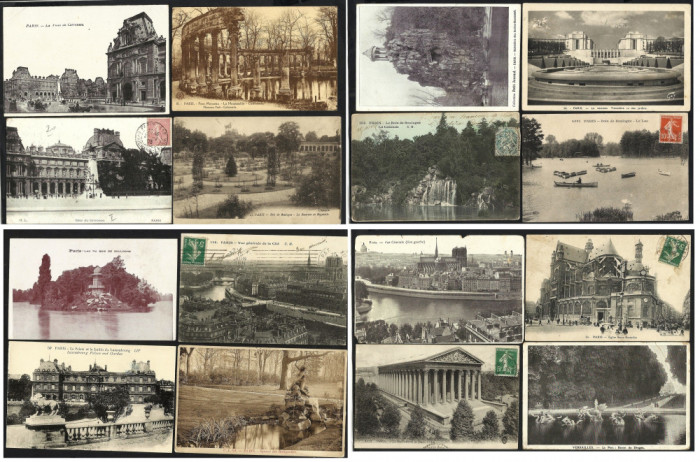 Lot 58 carti postale FRANTA ani 1900 - 1930