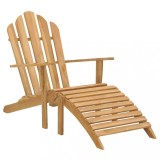 Scaun Adirondack cu suport de picioare, lemn masiv de tec