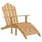 Scaun Adirondack cu suport de picioare, lemn masiv de tec