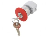 Comutator de siguranță cu cheie roșie 22mm două poziții