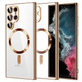 Husa premium Samsung Galaxy S22 Ultra 5G Techsuit Luxury Crystal MagSafe, auriu