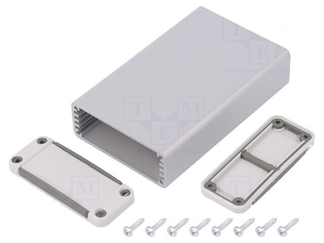 Carcasă aluminiu gri deschis 52x90x21mm