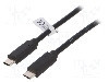Cablu din ambele par&amp;#355;i, USB C mufa, USB 3.1, lungime 0.5m, negru, LOGILINK - CU0128