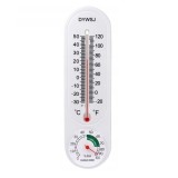 Termometru cu higrometru pentru exterior, -20&deg;c ~ + 50&deg;c, plastic, 22x6 cm, alb