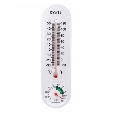 Termometru cu higrometru pentru exterior, -20&amp;deg;c ~ + 50&amp;deg;c, plastic, 22x6 cm, alb foto