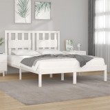 VidaXL Cadru de pat, alb, 160x200 cm, lemn masiv de pin