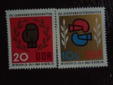 DDR-CAMPIONATELE EUROPE DE BOX 1965-SERIE COMPLETA-NESTAMPILATE, Nestampilat