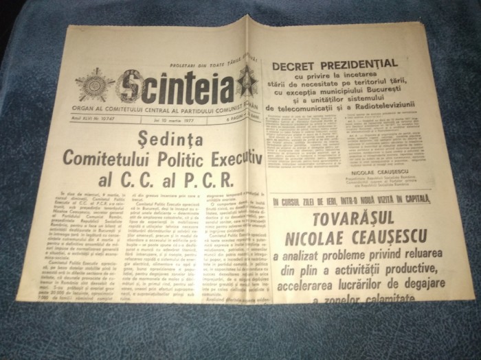 ZIARUL SCANTEIA 10 MARTIE 1977