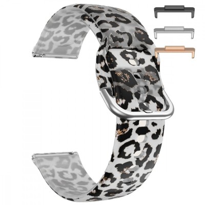 Curea silicon, compatibila Huawei Watch Fit 2, VD Very Dream&amp;reg;, Quick Release, Transparent Leopard foto