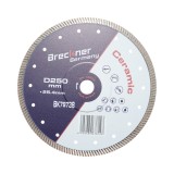 Disc diamantat turbo 250x25.4mm, segment 10mm pentru gresie, faianta, ceramica dura, marmura, granit Breckner Germany