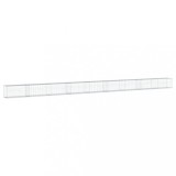 Cumpara ieftin Cos gabion cu capac, argintiu, 900x50x50 cm, fier galvanizat