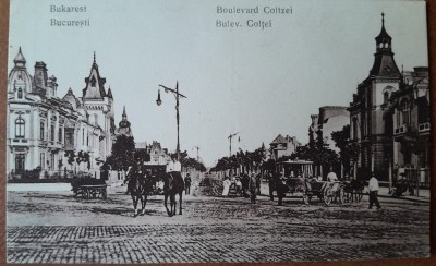 Carte postala, Bucuresti Bulevardul Coltei, 1919 foto