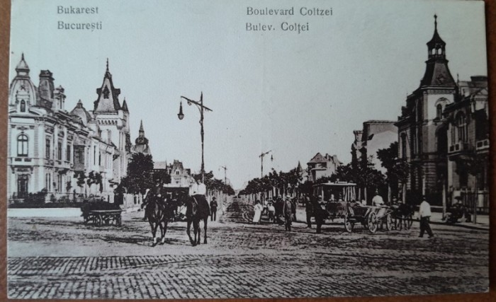 Carte postala, Bucuresti Bulevardul Coltei, 1919