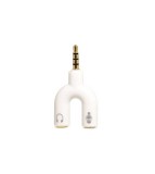 Adaptor splitter jack audio de 3,5 mm Microfon si casti-Culoare Alb