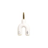 Adaptor splitter jack audio de 3,5 mm Microfon si casti-Culoare Alb