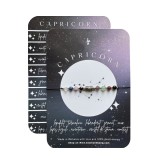 Bratara reglabila argintie Zodia Capricorn din 9 cristale naturale si otel inoxidabil