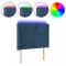 Tablie de pat cu LED, albastru inchis, 83x16x118/128cm, catifea