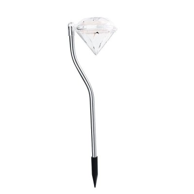 Lumină solară LED decorativă model Diamant pentru grădină eMazing, 30 cm, 2V, ABS, 600mAh, culori variate foto