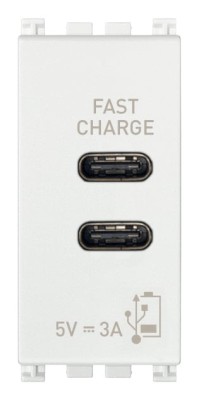 Priza USB tip C dubla 5V 3A 1M Vimar Arke alb 19292.CC.B foto