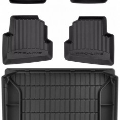 Set Covorase Auto Cauciuc Negro Skoda Fabia 2 2007-2014 Pro Line Tip Tavita 3D 3D407220 + Tavita Portbagaj Negro Skoda Fabia 2 2007-2014 Combi TM40528