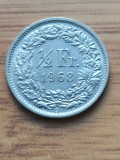 Moneda Elvetia 1/2 Franc 1968, Europa