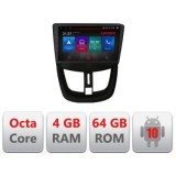 Navigatie Peugeot 207 E-PE01 Octa Core cu Android Radio Bluetooth Internet GPS WIFI DSP 4+64GB 4G CarStore Technology