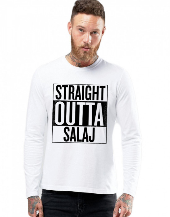 Bluza barbati alba - Straight Outta Salaj - XL