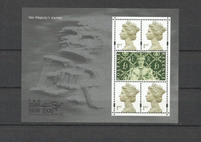 MAREA BRITANIE 2000 STAMP SHOW HER MAJESTY