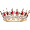 Diadema, Cyrax, din Aliaj, cu Cristale, Accesoriu Par, Aniversare, Nunta, Petrecere, 15 x 5.3 x 12.5 cm, Rosu/Alb