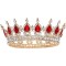 Diadema, Cyrax, din Aliaj, cu Cristale, Accesoriu Par, Aniversare, Nunta, Petrecere, 15 x 5.3 x 12.5 cm, Rosu/Alb