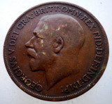 7.180 MAREA BRITANIE ANGLIA GEORGE V 1 ONE PENNY 1922, Europa, Bronz