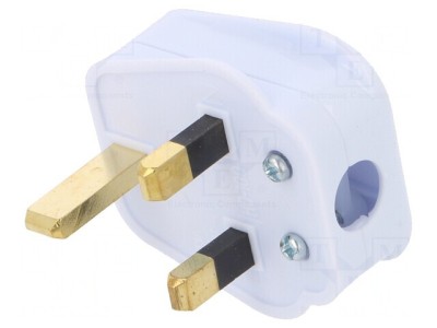 Conector de Alimentare AC 2P PE 250V 5A Alb 3 Pini foto
